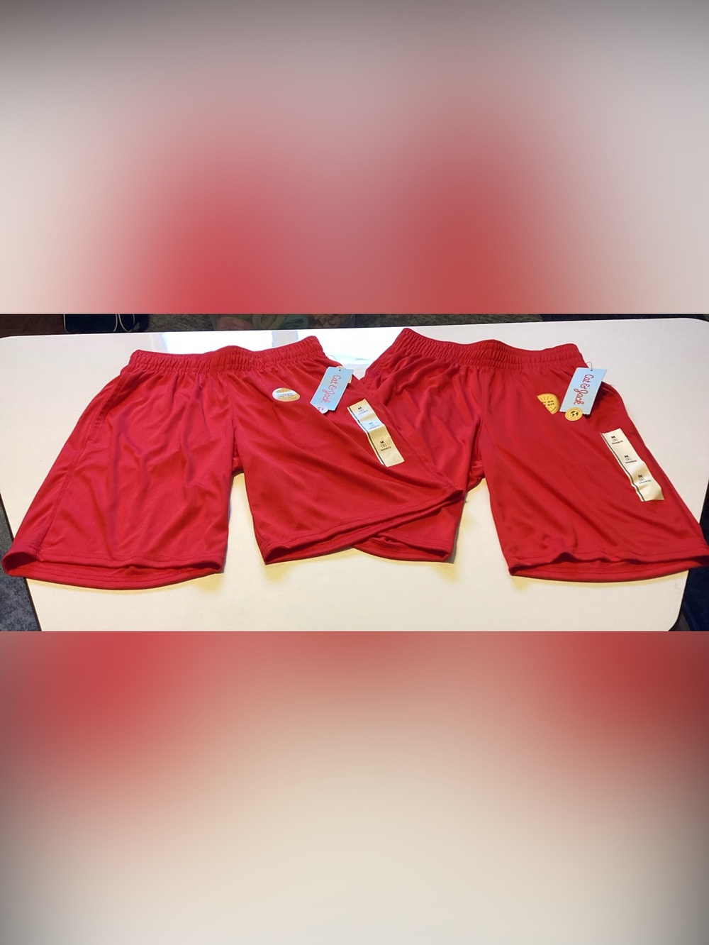 Bundle of 2 pairs of Cat & Jack Bright Red Athletic Shorts